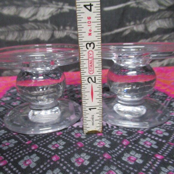 2 pc Glass Taper or Pillar Candle Holders - Picture 5 of 5